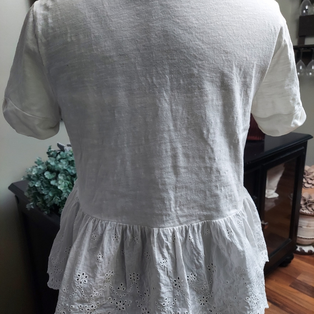 Womens Peplum Top - High - Low length - Picture 2 of 4